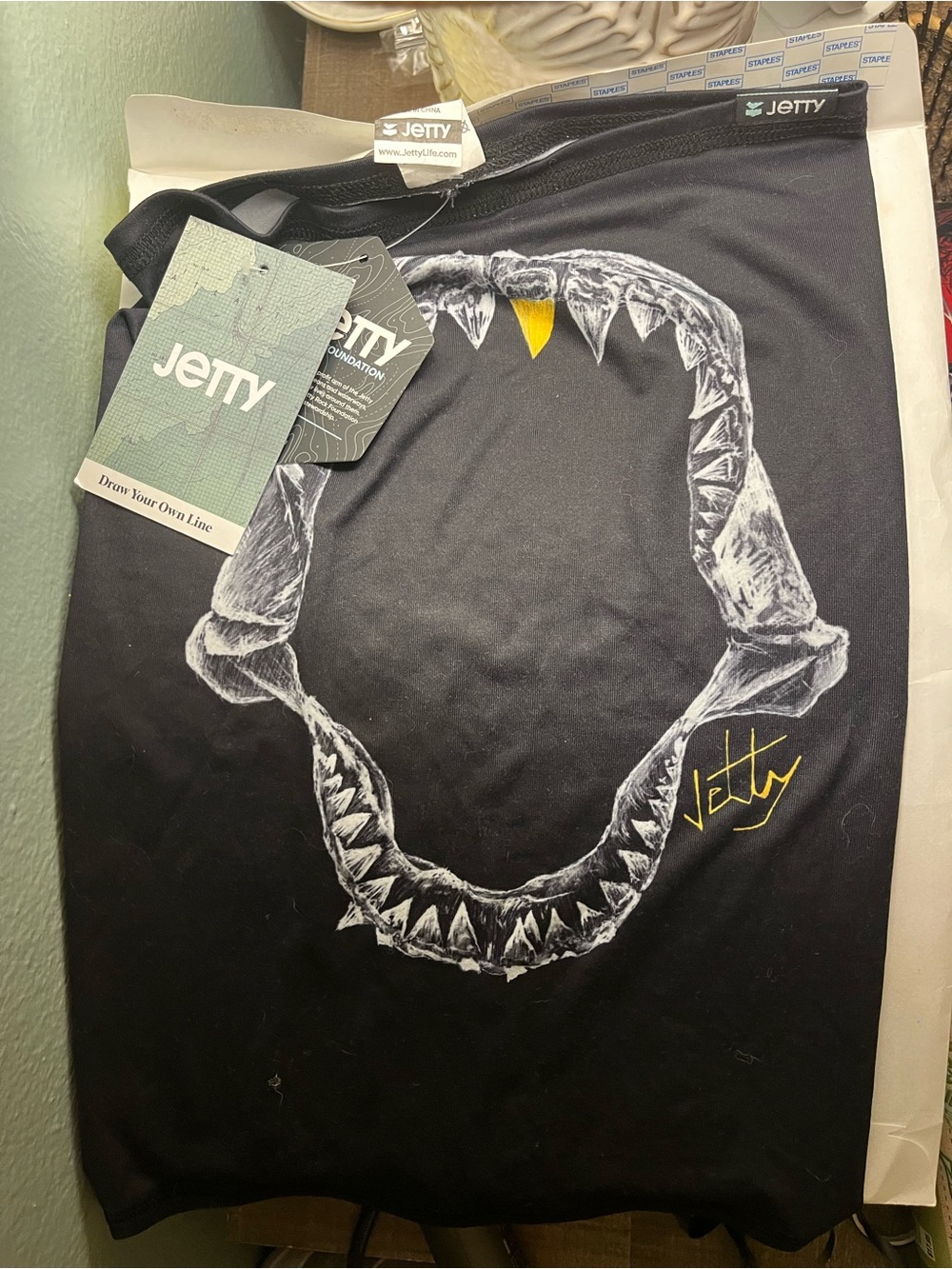 JETTY Men’s Black GAITER with Shark Jaw Print